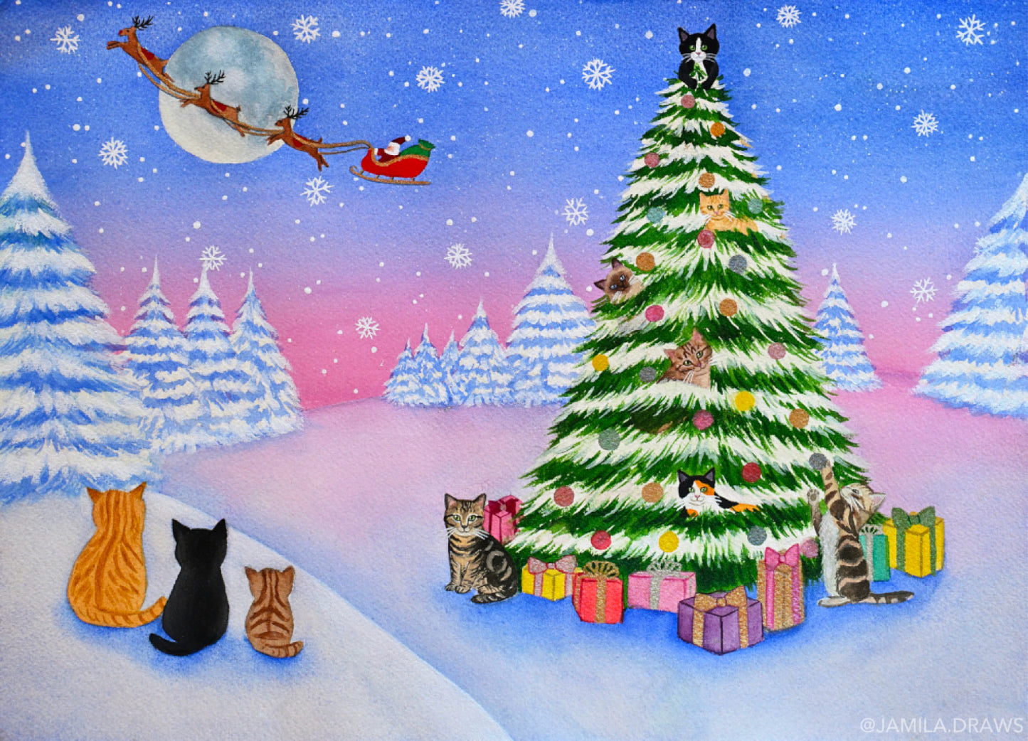 Christmas Kittens Print