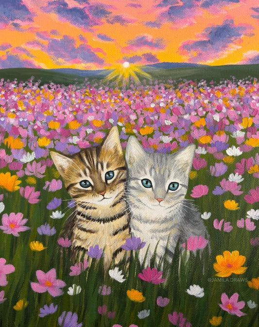 Spring Kittens | Acrylic on canvas