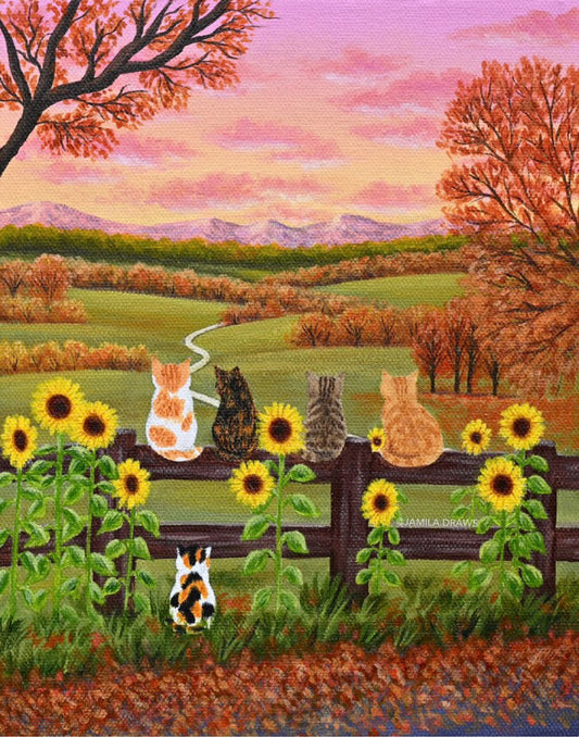 Autumn Kittens Print