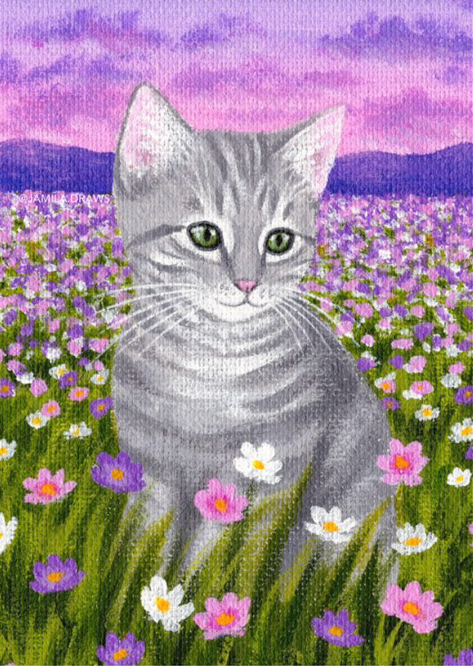 Gray Tabby Kitten Print