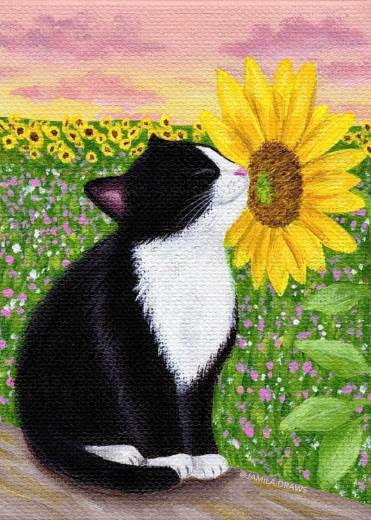 Sunflower Kitten Print
