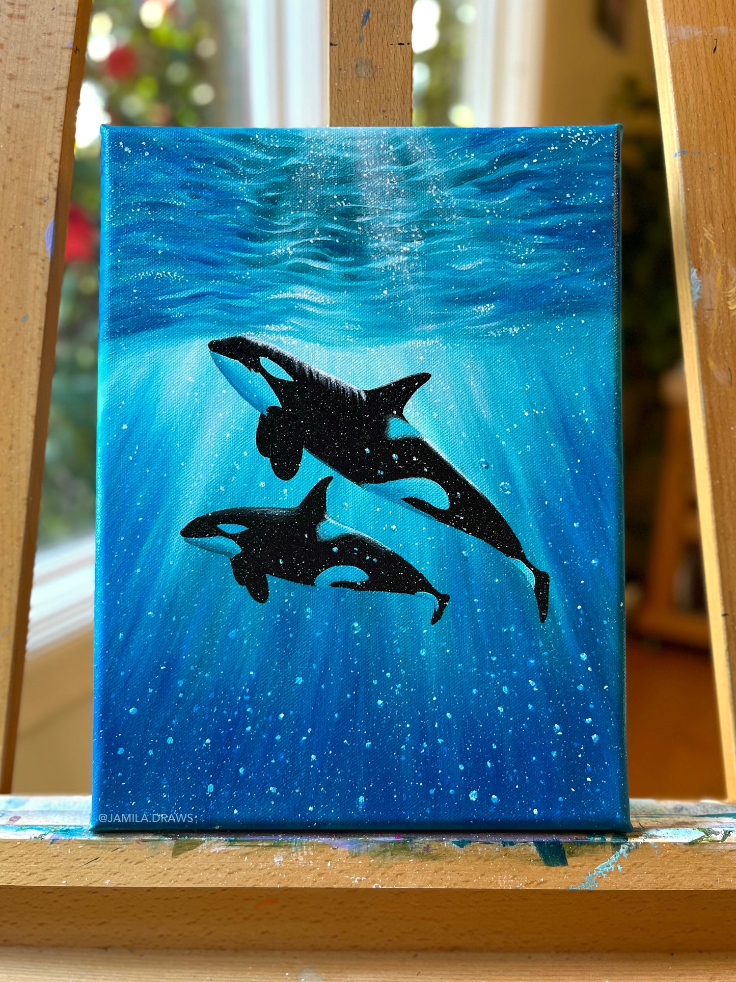 Pacific Orcas | Acrylic on canvas