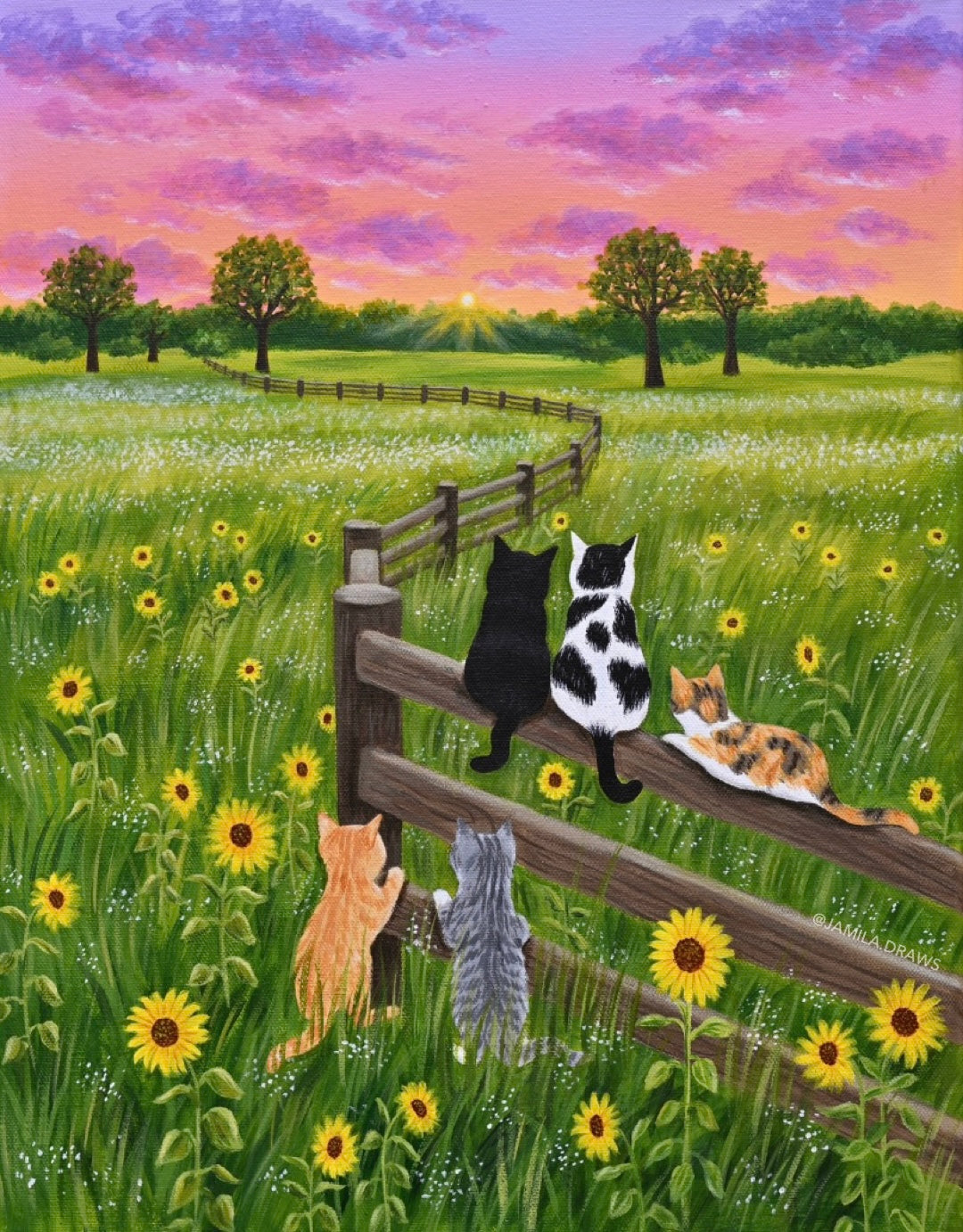 Sunflower Friends Print