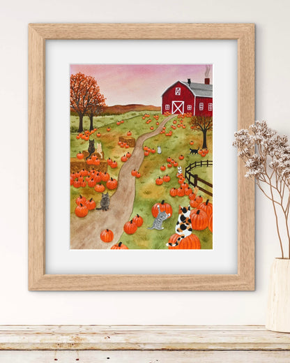 Pumpkin Patch Kittens Print