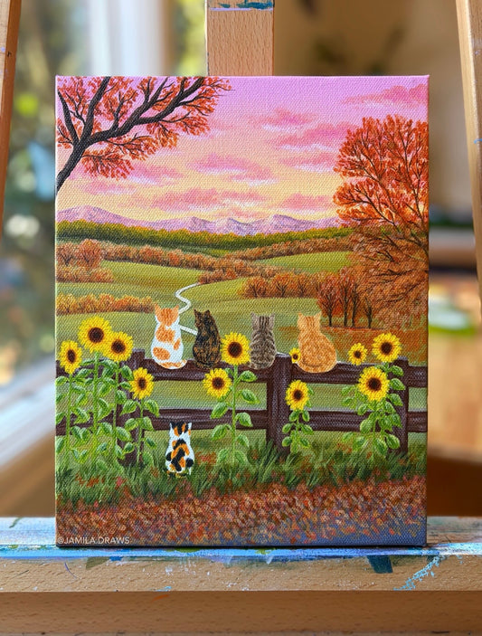 Autumn Kittens | Original Painting