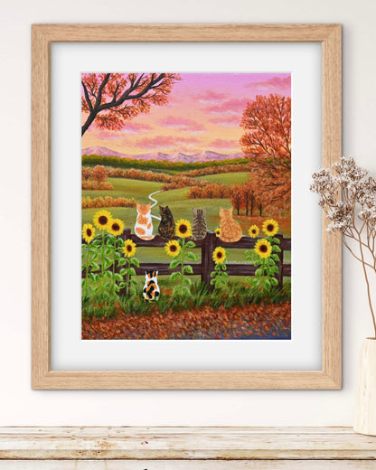 Autumn Kittens Print