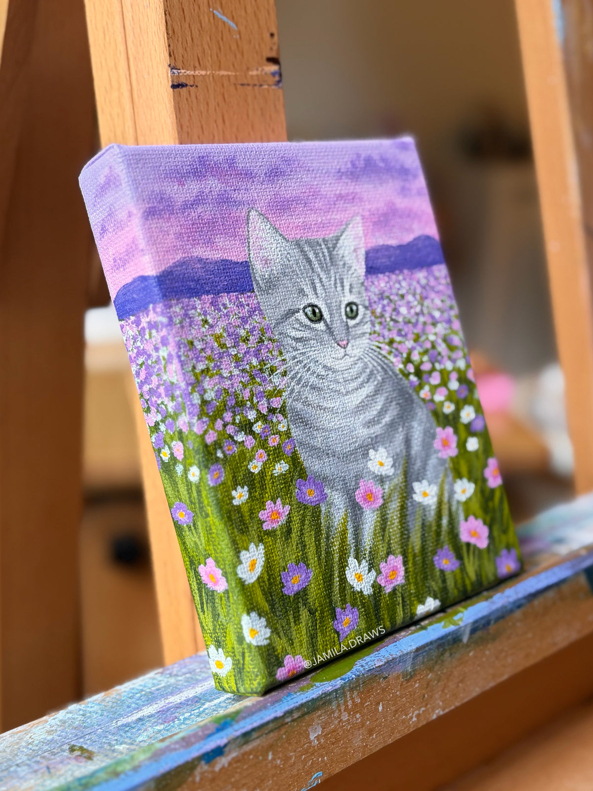 Gray Tabby Kitten | Original Painting