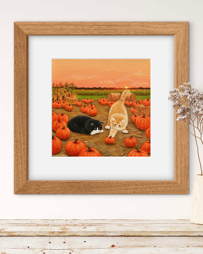 Pumpkin Kittens Print