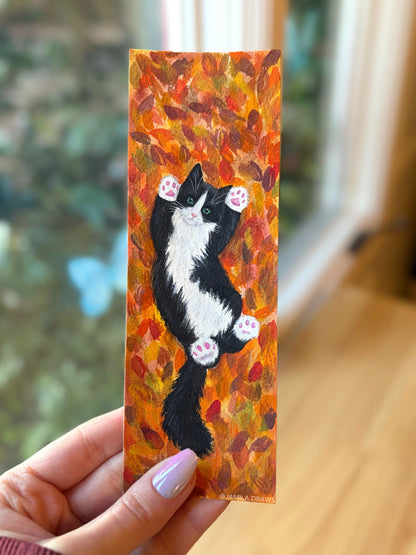 Tuxedo Kitten Bookmark | Original Painting