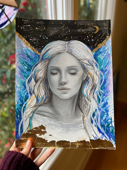 Angel Dreams | Mixed media on paper
