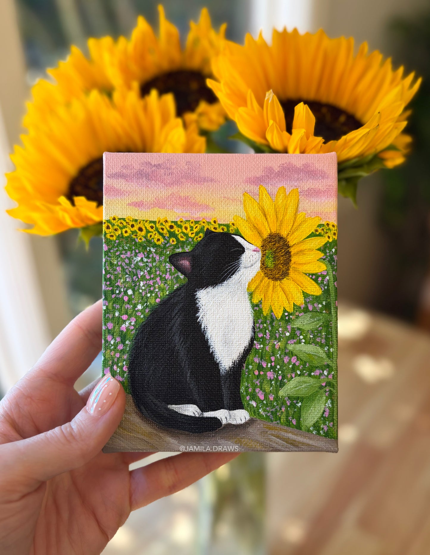 Sunflower Kitten | Original Painting