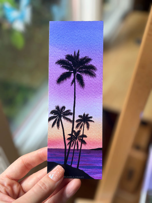Palm Tree Sunset Bookmark