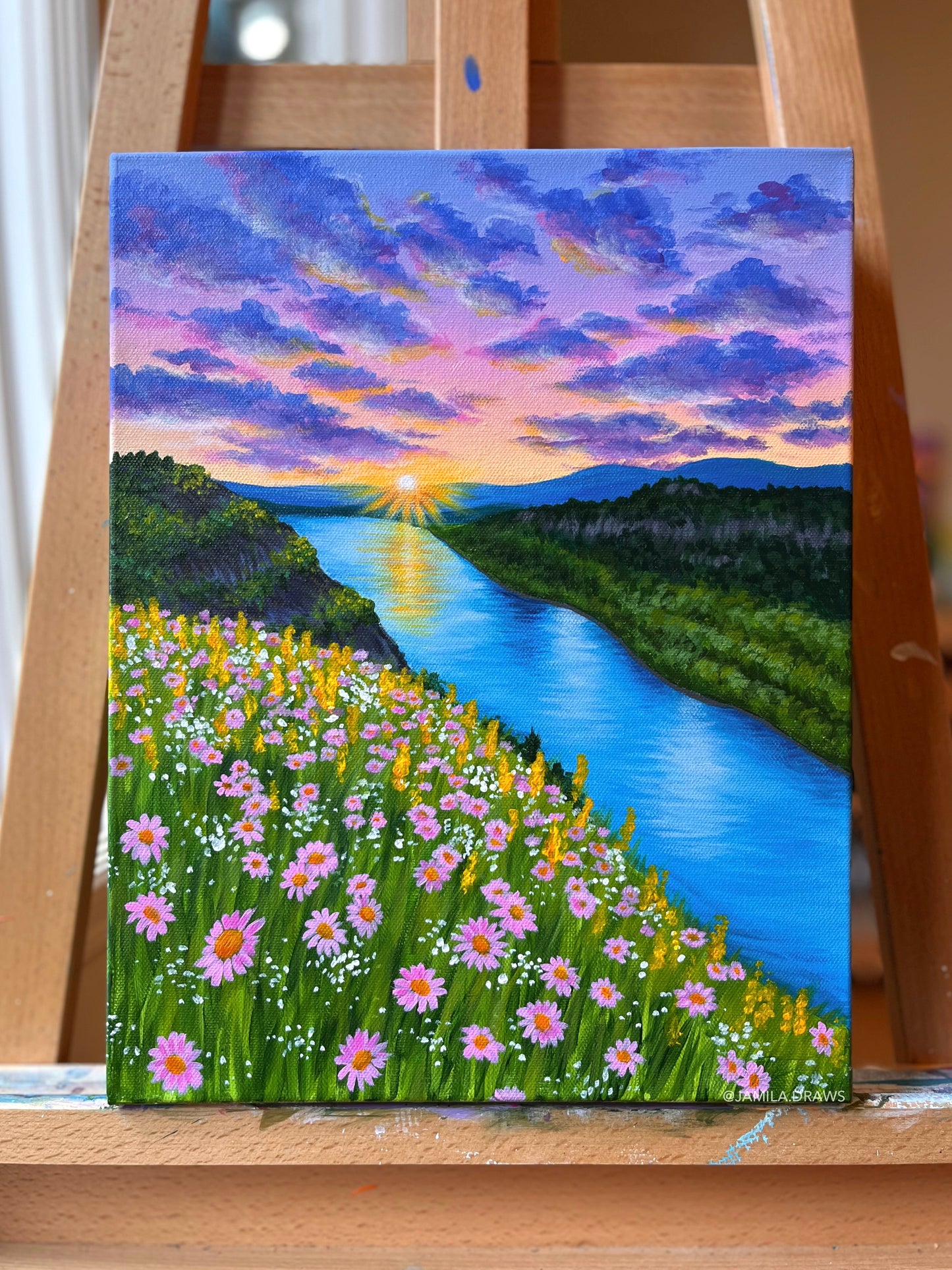 Sunset Horizon | Acrylic on boxed canvas