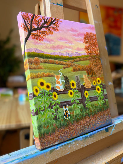 Autumn Kittens | Original Painting