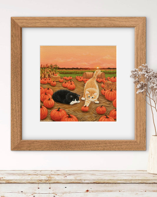 Pumpkin Kittens Print