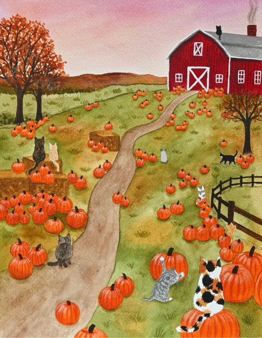 Pumpkin Patch Kittens Print