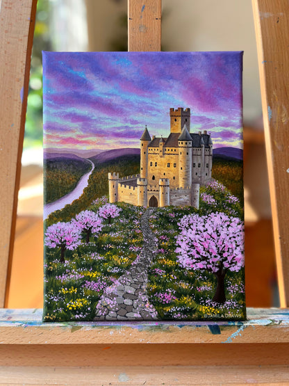 Castle Among the Blossoms | Acrylic on canvas