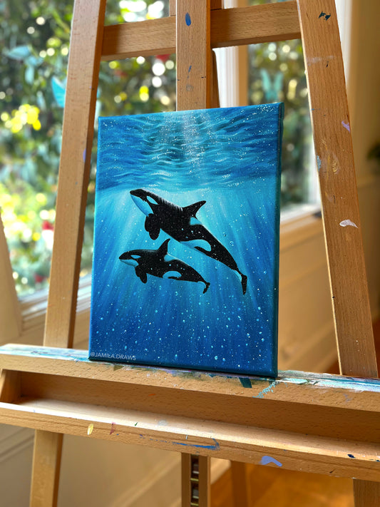 Pacific Orcas | Acrylic on canvas