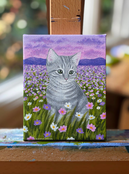Gray Tabby Kitten | Original Painting