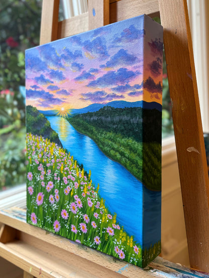 Sunset Horizon | Acrylic on boxed canvas