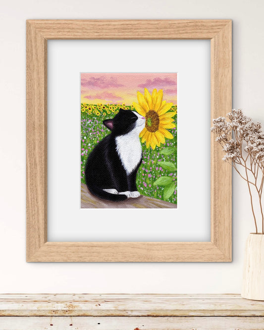 Sunflower Kitten Print