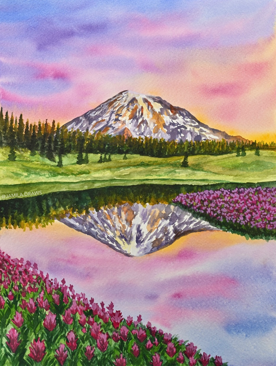 Mount Rainier Sunset Print