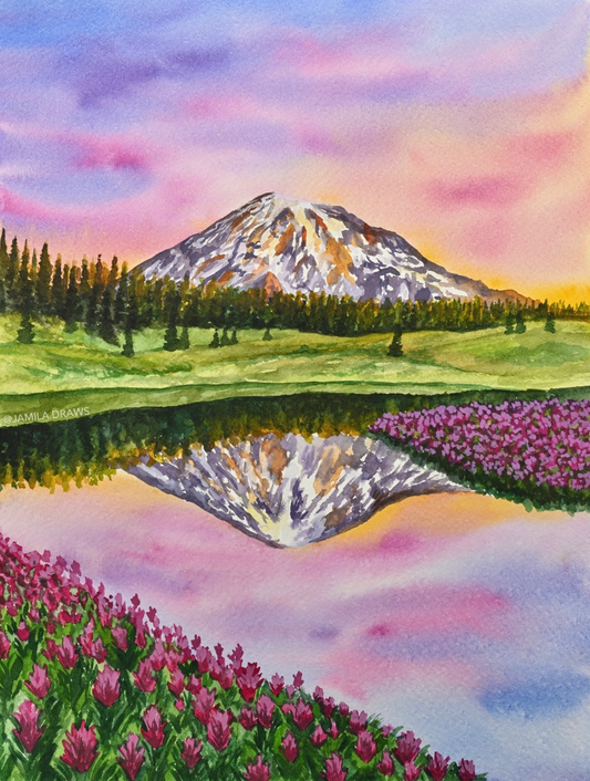 Mount Rainier Sunset Print