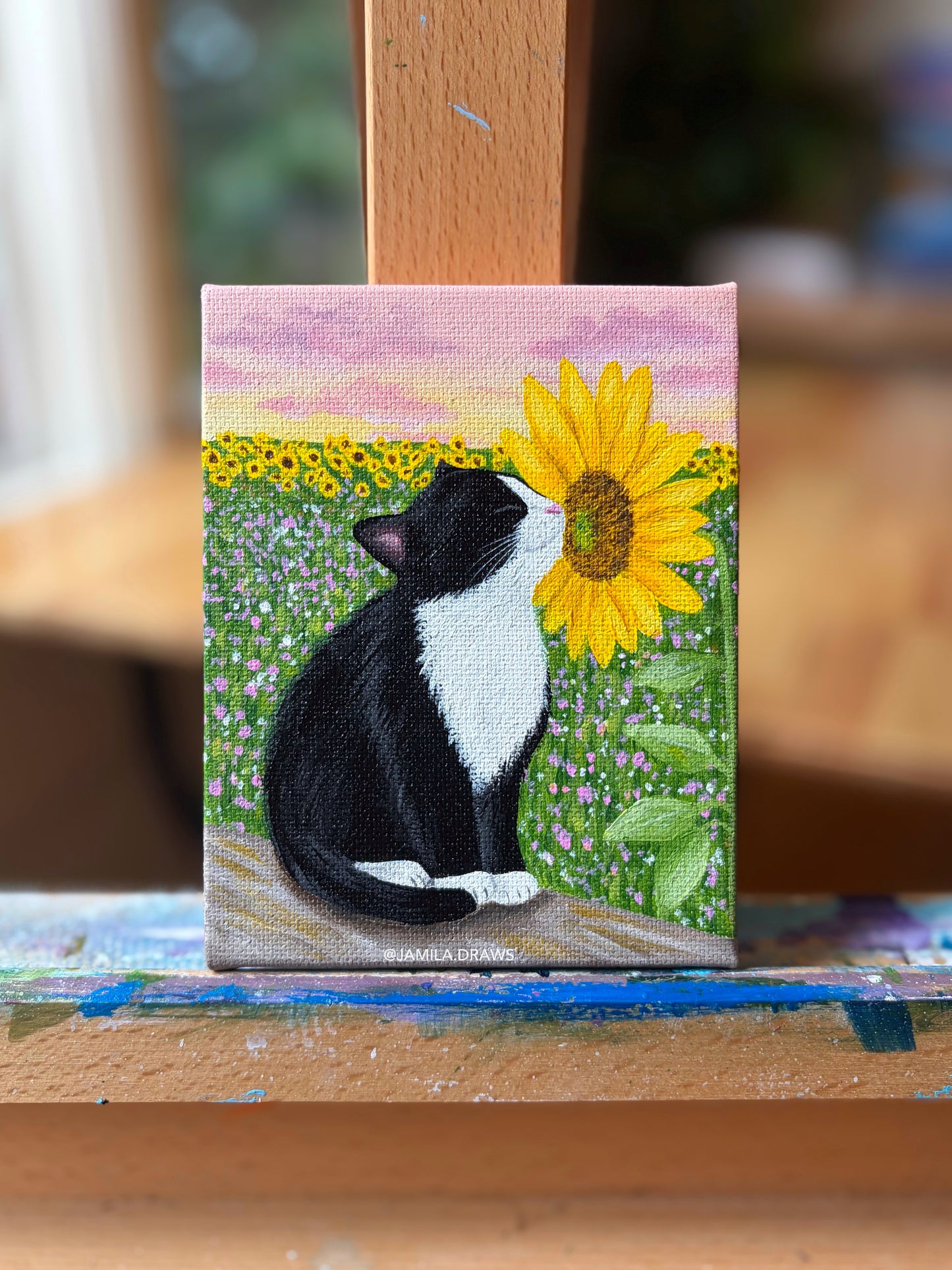 Sunflower Kitten | Original Painting