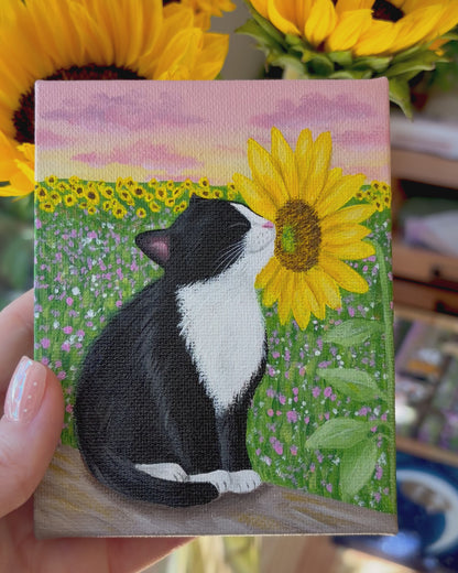 Sunflower Kitten | Original Painting