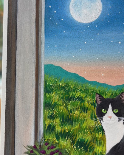 Moonlight Cats | Original Painting