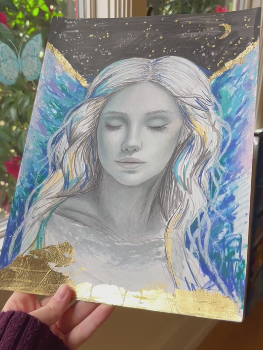 Angel Dreams | Mixed media on paper