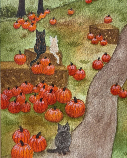 Pumpkin Patch Kittens | Original Painting