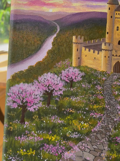 Castle Among the Blossoms | Acrylic on canvas
