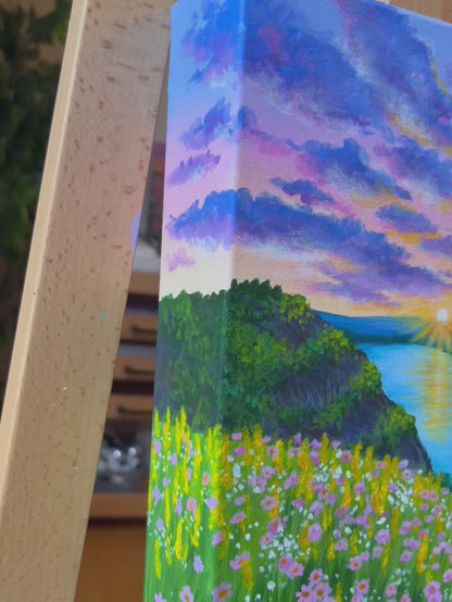 Sunset Horizon | Acrylic on boxed canvas