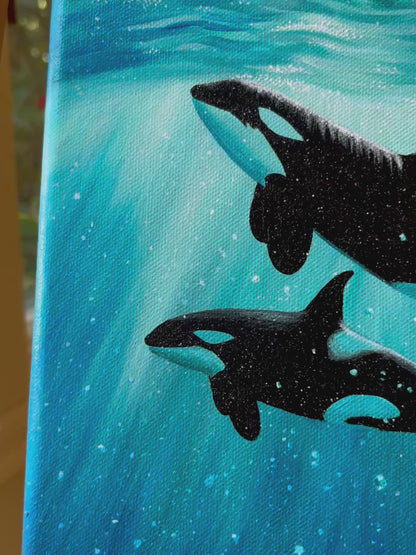 Pacific Orcas | Acrylic on canvas